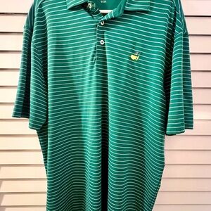 Masters Green and White Polo Shirt with Classic Stripes